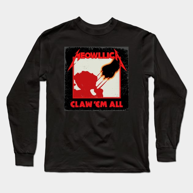 Dr. Madtone's Meowllica Claw 'Em All Long Sleeve T-Shirt by Dr. Madtone's Merch Shop